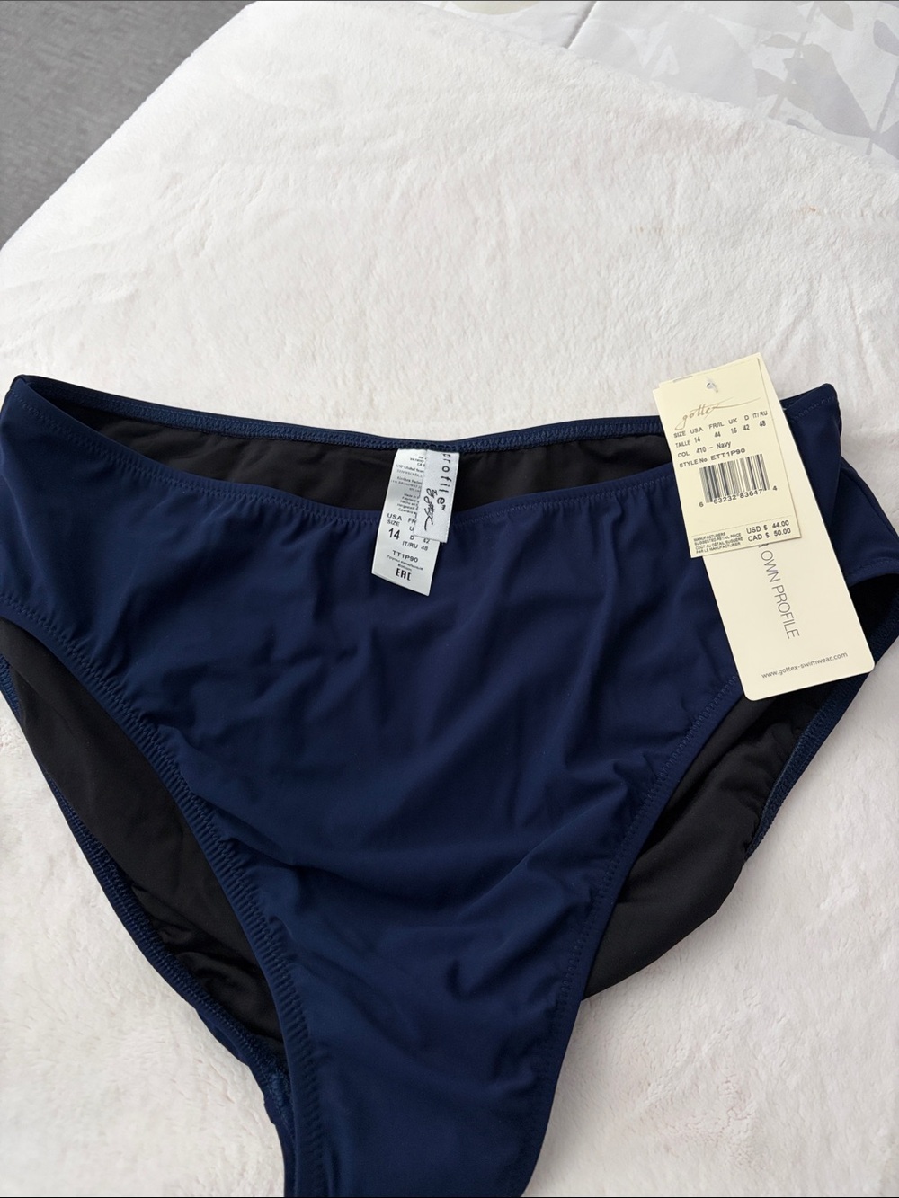 Profile By Gottex Navy Bikini Bottoms with Black Lining